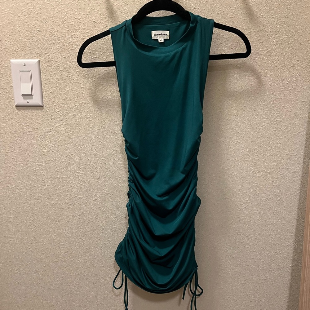 Superdown Green Ruched Halter Mini Dress - Picture 2 of 4